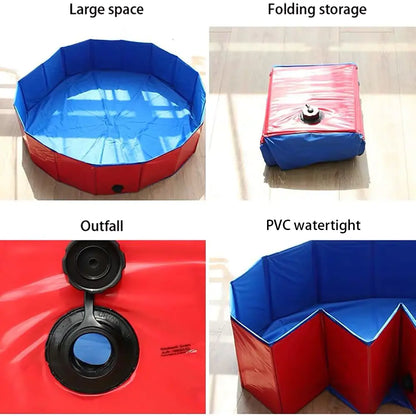 PVC Foldable Dog Pool Pet Bathtub Wash Pool Outdoor Indoor Swimming Tub Summer Cooling Bathing Pool Pet Dog Supplies