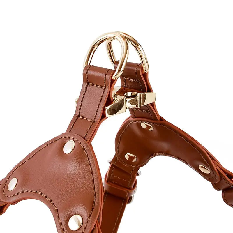 Adjustable Leather Pet Harness Vest