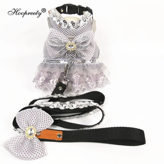 Princess Dog Dress Set with Harness and Leash